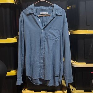 Outerknown Casual Blue Button-Down Shirt